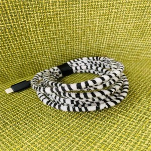 Free Zebra Leather Phone Data Cable
